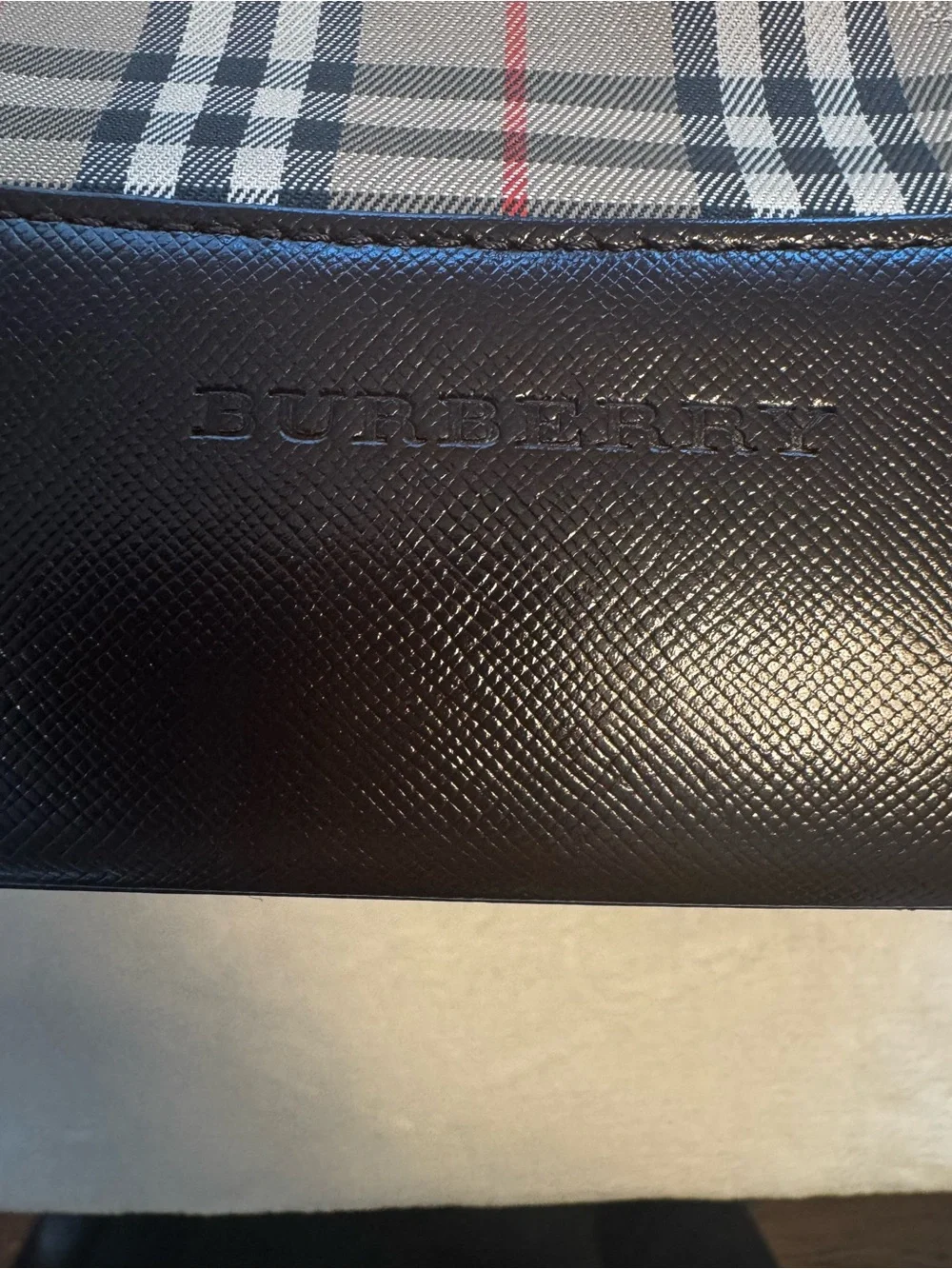 Vintage Burberry Nova Check Shoulder Bag Brown Leather Trim Y2K Designer Purse